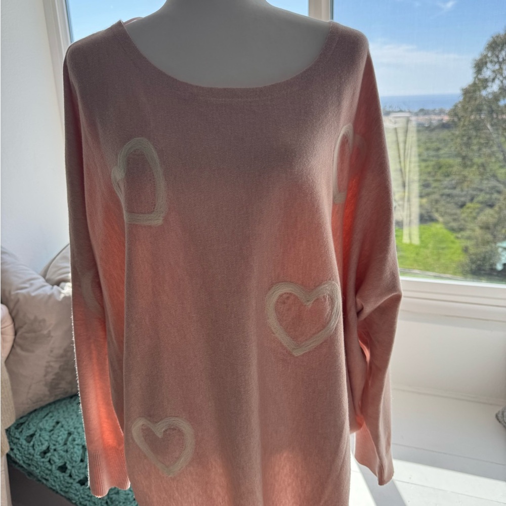 NWT Pink Heart Sweater